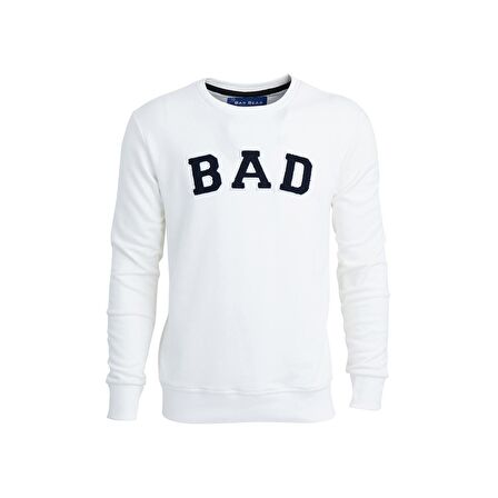 BAD BEAR ERKEK O YAKA SWEATSHIRT 19.02.12.003 BAD CONVEX  BEYAZ-M