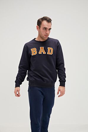 BAD BEAR ERKEK O YAKA SWEATSHIRT 19.02.12.003 BAD CONVEX  LACİVERT-L