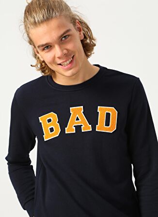 BAD BEAR ERKEK O YAKA SWEATSHIRT 19.02.12.003 BAD CONVEX  LACİVERT-M