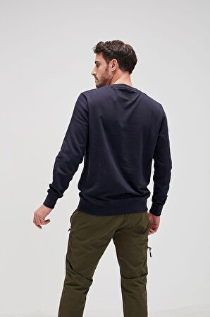 Fancy Crewneck Lacivert 3D Baskılı Erkek Sweatshirt