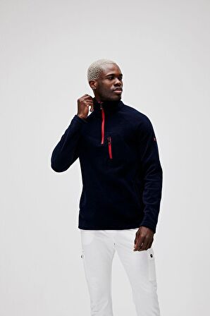 Bad Bear Lacivert Erkek Polar Sweatshırt 19.02.21.006HUSKY HALF-ZIP