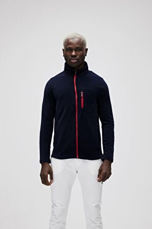 Husky Full-Zip Lacivert Fermuarlı Erkek Polar Sweatshirt