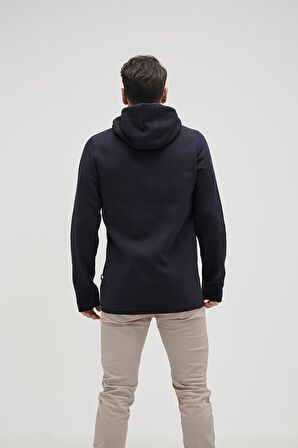Bad Bear Kapüşonlu  Lacivert Erkek Şardonlu Sweatshirt 19.02.27.027DEFENCE HALF-ZIP
