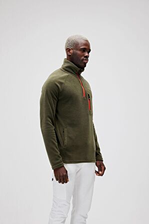 Bad Bear Düz Haki Erkek Polar Sweatshırt