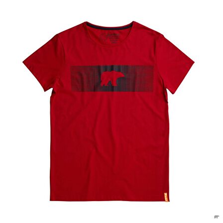 Fancy T-Shirt Crimson Red Kırmızı 3D Baskılı Bisiklet Yaka Erkek Tişört