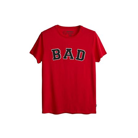 Bad Bear Bisiklet Yaka Kısa Kollu Regular Fit Pamuklu Nakışlı Kırmızı Erkek T-Shirt