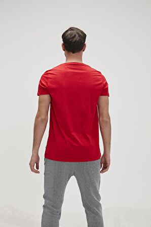Bad Bear Bisiklet Yaka Kısa Kollu Regular Fit Pamuklu Nakışlı Kırmızı Erkek T-Shirt