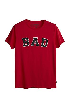 Bad Bear Bisiklet Yaka Kısa Kollu Regular Fit Pamuklu Nakışlı Kırmızı Erkek T-Shirt