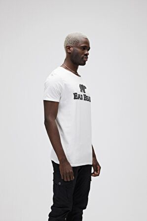 Bear Tee KS T-Shirt Off-White Beyaz Logo Baskılı King Size Erkek Tişört 