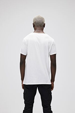 Bear Tee KS T-Shirt Off-White Beyaz Logo Baskılı King Size Erkek Tişört 