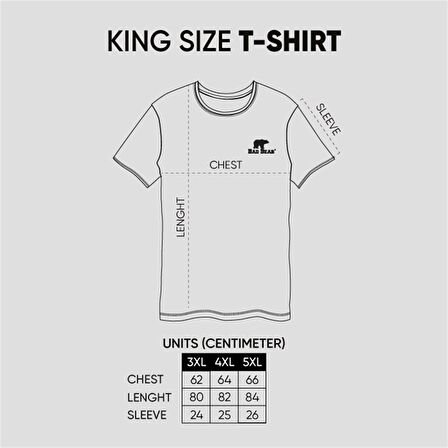 Bear Tee KS T-Shirt Off-White Beyaz Logo Baskılı King Size Erkek Tişört 