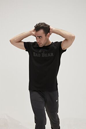 Bear Tee KS T-Shirt Midnight Siyah Logo Baskılı King Size Erkek Tişört 