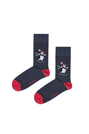 Bad Bear Unısex Çivit Mavi Çorap Pengu Tall