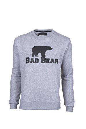 Bad Bear Sweatshırt, 2XL, Gri Melanj