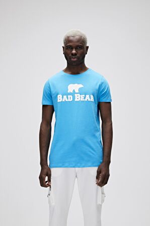 Bear Tee T-Shirt Mavi Baskılı Erkek Tişört