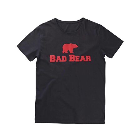 Bear Tee KS T-Shirt Antrasit Logo Baskılı King Size Erkek Tişört 