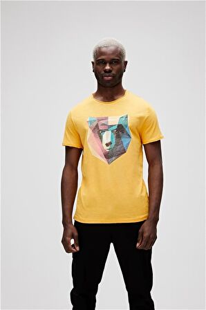 Bad Bear Erkek Hardal Tişört Polygon Bear Tee