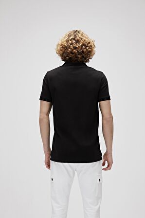 Pure Siyah Polo Yaka Erkek T-Shirt