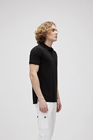 Pure Siyah Polo Yaka Erkek T-Shirt