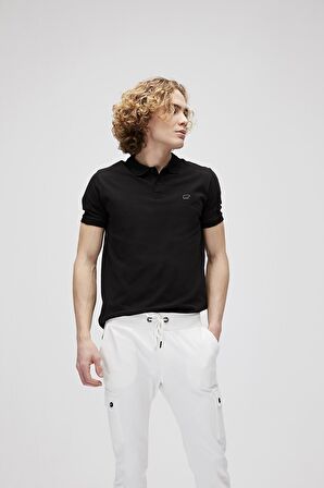 Pure Siyah Polo Yaka Erkek T-Shirt