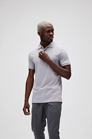Pure Duman Gri Polo Yaka Erkek T-Shirt
