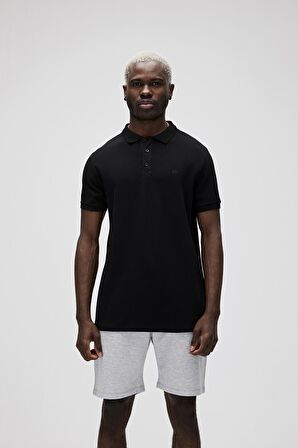 Stark Siyah Polo Yaka Erkek T-Shirt