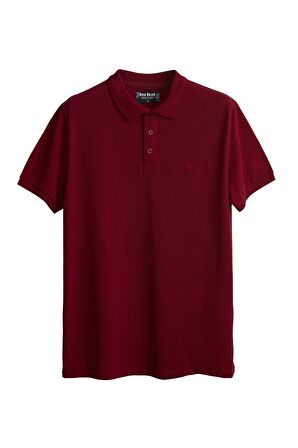 Stark Bordo Polo Yaka Erkek T-Shirt