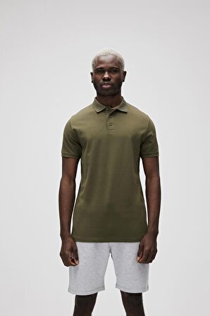 Stark Haki Yeşil Polo Yaka Erkek T-Shirt