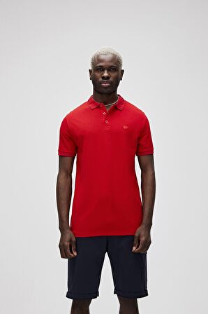 Stark KS Crimson Red Kırmızı Polo Yaka King Size Erkek T-Shirt