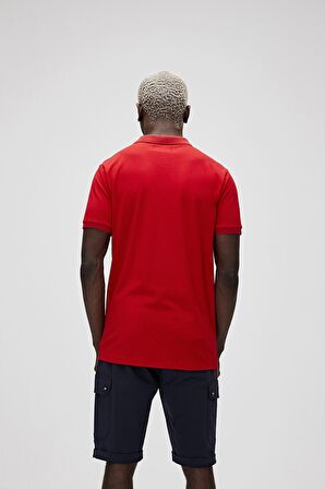 Stark KS Crimson Red Kırmızı Polo Yaka King Size Erkek T-Shirt