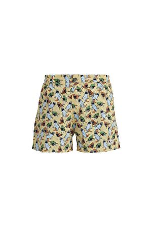 Bad Bear Cepli Köpek Balığı Baskılı Desenli Sarı Erkek Şort Mayo