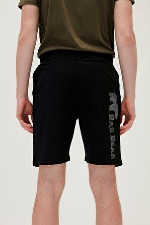Display SweatShorts Siyah Baskılı Erkek Şort