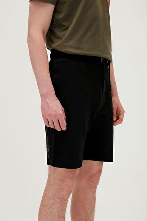 Display SweatShorts Siyah Baskılı Erkek Şort
