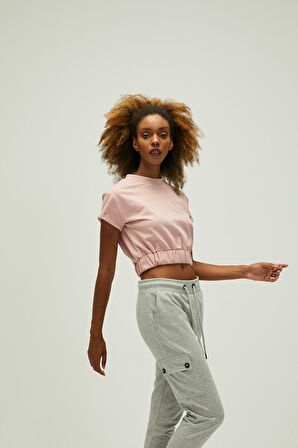 Bad Bear Kadın Pudra Pembe Emma Crop