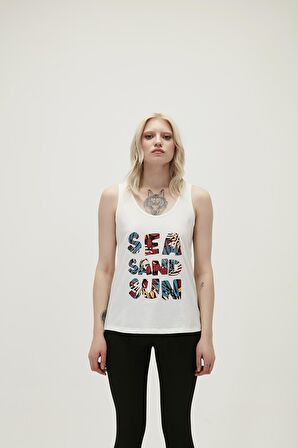 Bad Bear Kadın Kırık Beyaz Atlet Sea Sand Sun Tank