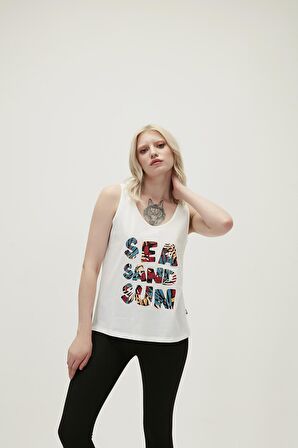 Bad Bear Kadın Kırık Beyaz Atlet Sea Sand Sun Tank