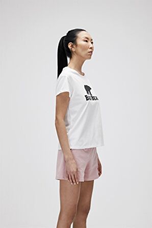 Logo Tee T-Shirt Off-White Beyaz Baskılı Kadın Tişört