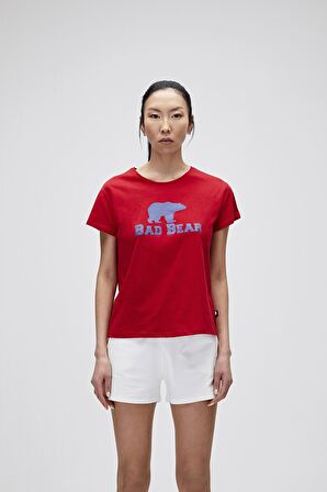 Logo Tee T-Shirt Crimson Red Kırmızı Baskılı Kadın Tişört