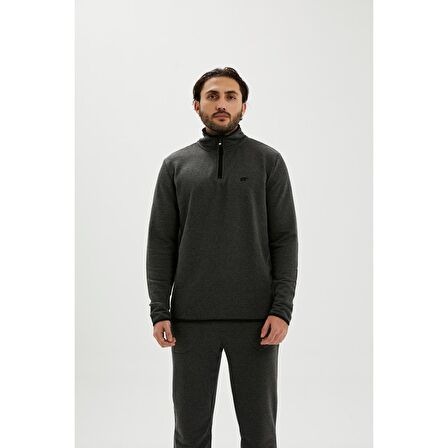 Bad Bear Erkek Koyu Gri Fermuar Yakalı Half-Zip Sw