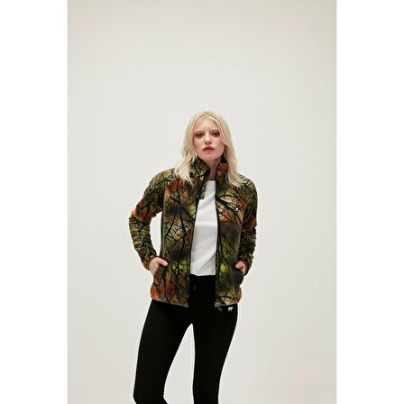 Bad Bear 21.04.21.001_Equinox Full  Dik Yaka  Normal Kalıp Baskılı Haki Kadın Polar Sweatshirt