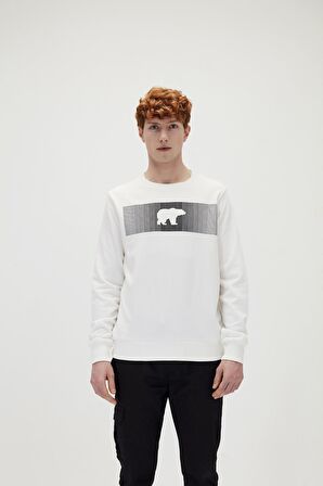 Fancy Crewneck Off-White Beyaz 3D Baskılı Erkek Sweatshirt