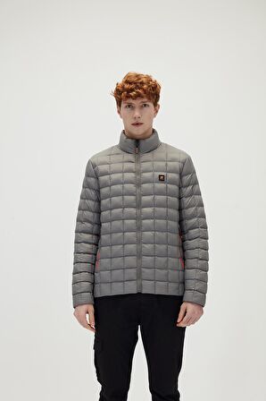 Miner Puffer Gümüş Gri Erkek Mont
