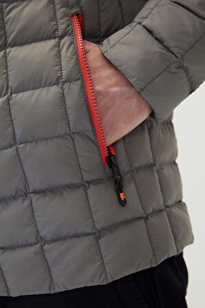 Miner Puffer Gümüş Gri Erkek Mont