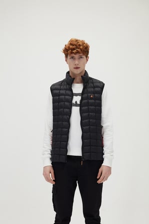 Bad Bear Erkek Siyah Ekose Detaylı Mıner Vest Yele