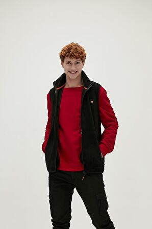 Burner Vest Siyah Erkek Polar Yelek