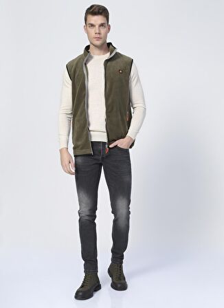 Burner Vest Haki Yeşil Erkek Polar Yelek