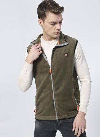 Burner Vest Haki Yeşil Erkek Polar Yelek