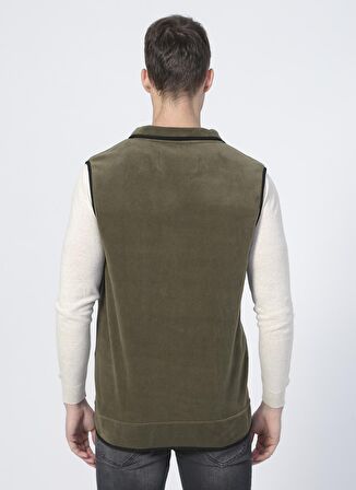 Burner Vest Haki Yeşil Erkek Polar Yelek