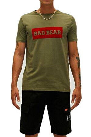 Bad Bear O Yaka Baskılı Haki Erkek T-Shirt 22.01.07.013_FLOG T-SHIRT