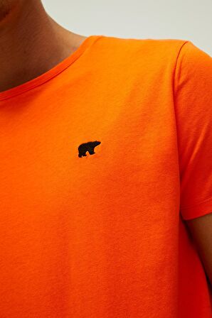 Bad Bear O Yaka Normal Kalıp Baskılı Turuncu Erkek T-Shirt - 22.01.07.025_Gamer Element